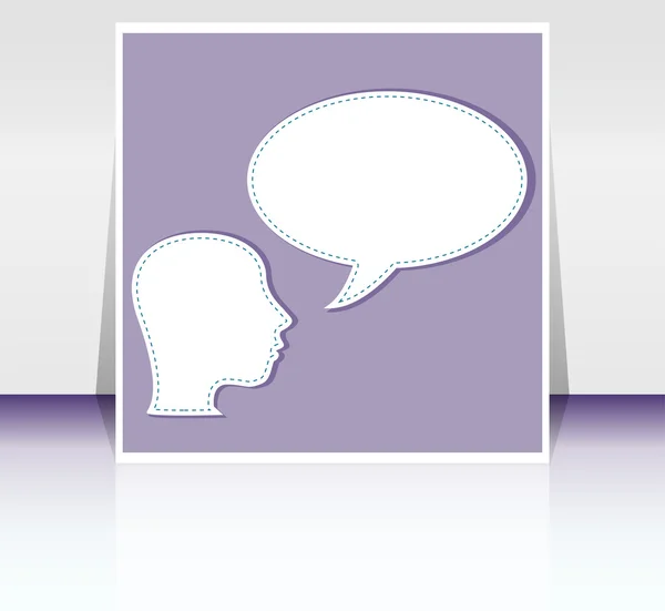 Talking head with speech bubble. flyer design — Stock Photo, Image