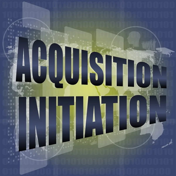 Acquisition initiation word on digital screen. financial background — Stock Photo, Image