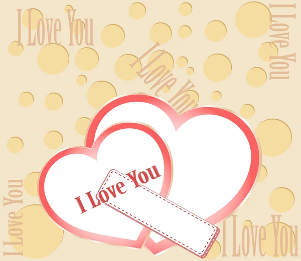 Two red hearts with I love you text — Stock Photo, Image