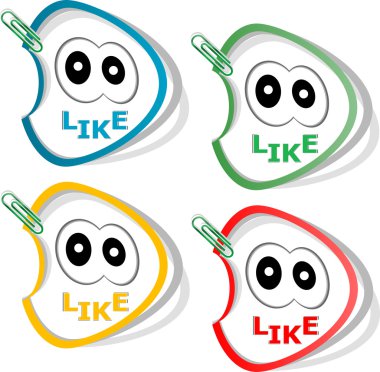 çıkartmalar oylama whith karikatür gülümseme gözlerinin ayarlamak gibi