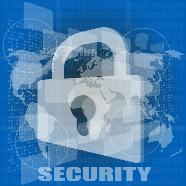 Security concept: Lock on digital screen — Stock Photo, Image