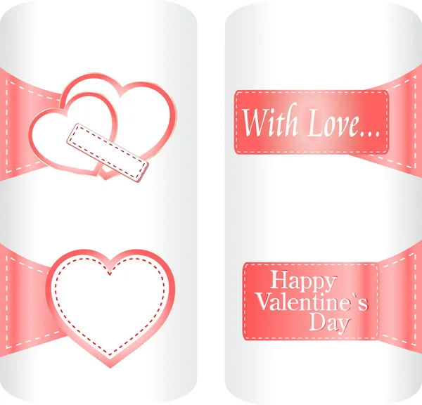 Paper heart stickers label tag set on white background — Stock Photo, Image