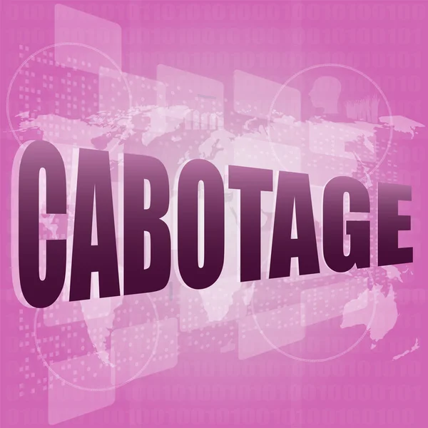 Cabotage woord op digitale touchscreen met kaart van de wereld — Stockfoto