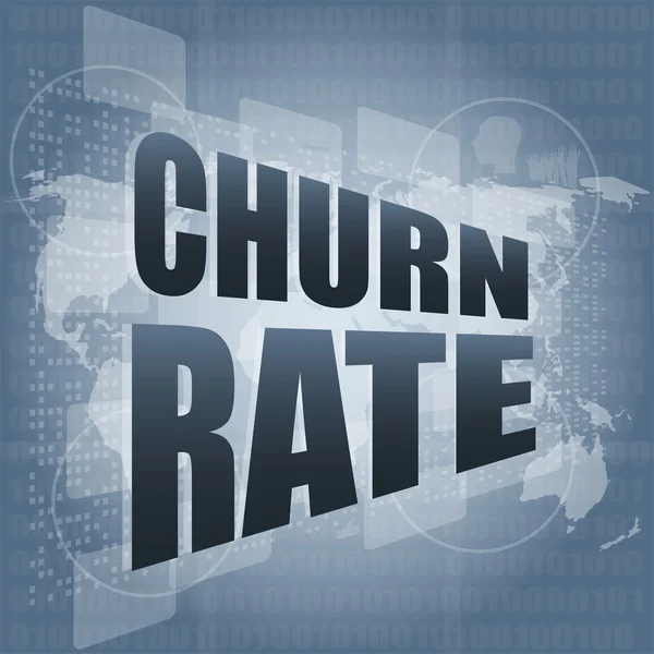 Affärsidé: ord churn rate på digital skärm — Stockfoto