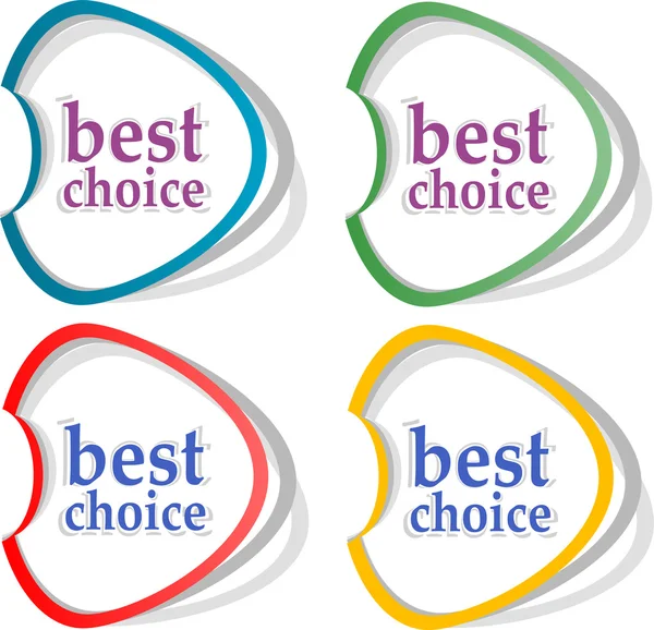 Retro speech bubbles set with best choice message — Stock Photo, Image