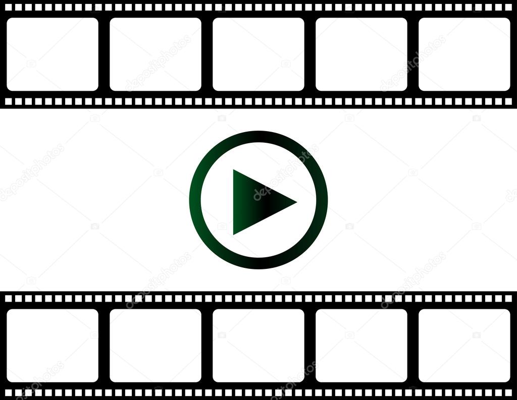 Blank film strip with play button