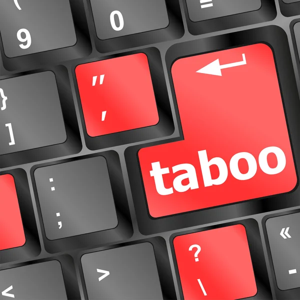 Computer keys spell out the word taboo — Stock Photo, Image