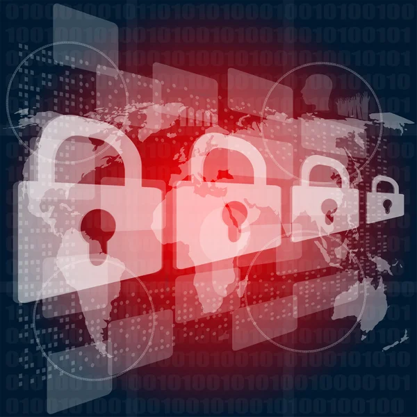 güvenlik kavramı: dijital ekran, kontrast kilit