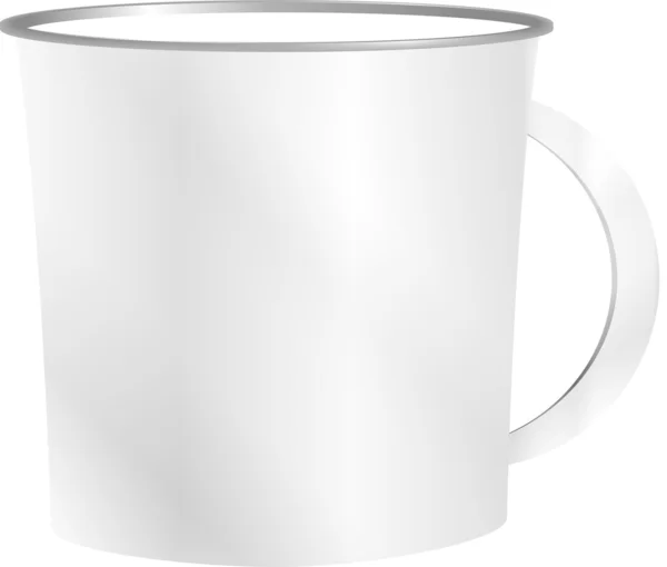 Taza blanca fotorrealista para logotipos y gráficos — Foto de Stock