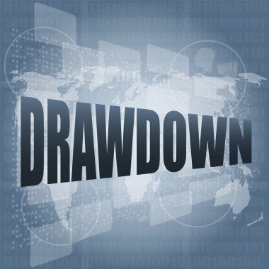 dijital ekranda Drawdown kelime
