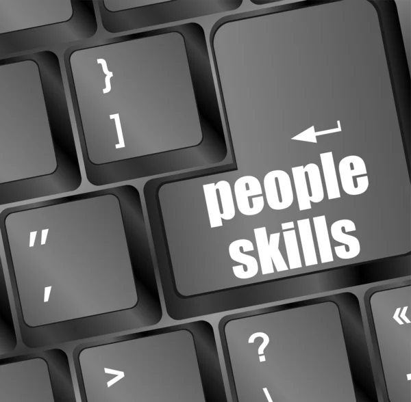 Skills text on laptop keyboard — Stock Photo, Image