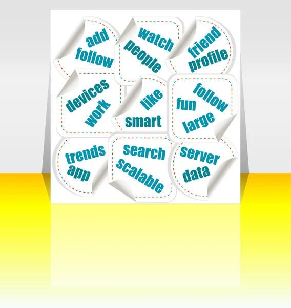 Social media concept stickers — Stock Photo, Image