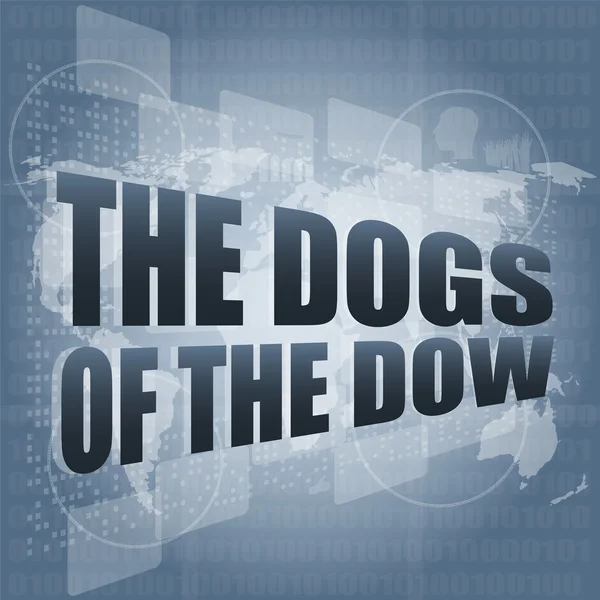 The dogs of the dow word on digital screen — Stock Photo, Image