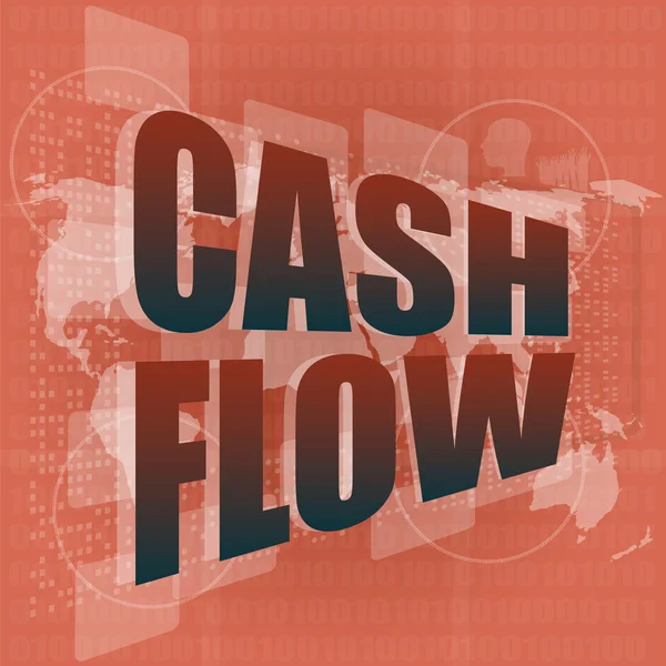 Cash flow word on digital screen — Stock Photo, Image