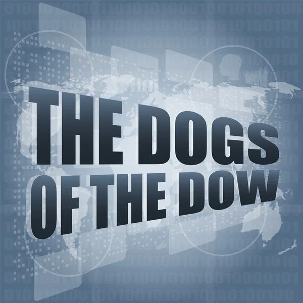 I cani della parola dow sullo schermo digitale — Foto Stock