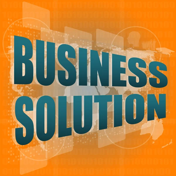 Words business solution on digital screen, business concept — Stock Photo, Image