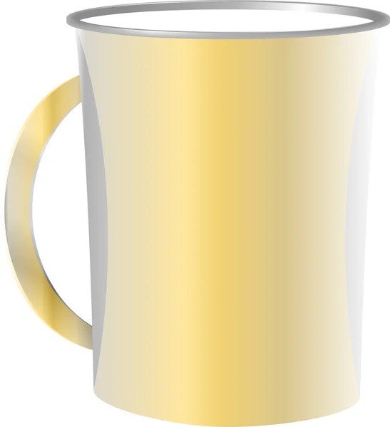 Желтая чашка изолированы на белом фоне — стоковое фото