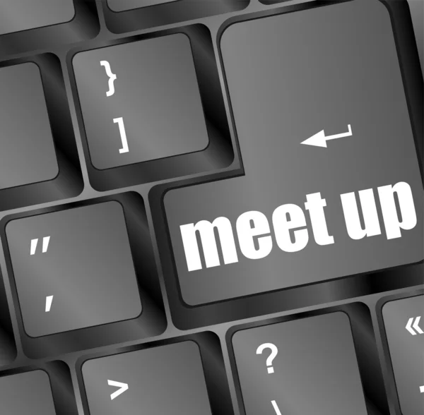 Meeting (Meeting up) -Taste auf der Tastatur mit weichem Fokus — Stockfoto