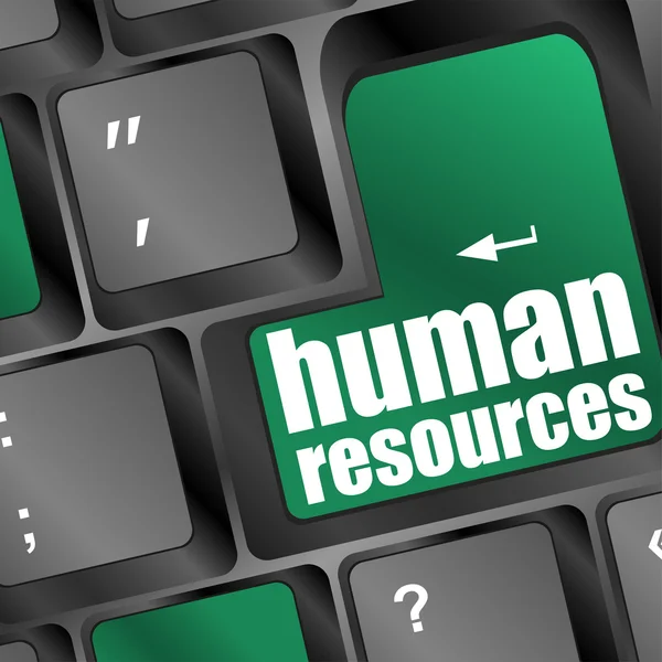 Human resources text on laptop keyboard — Stock Photo, Image