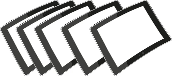 Conjunto de tablet PC digital moderno. Isolado em branco — Fotografia de Stock