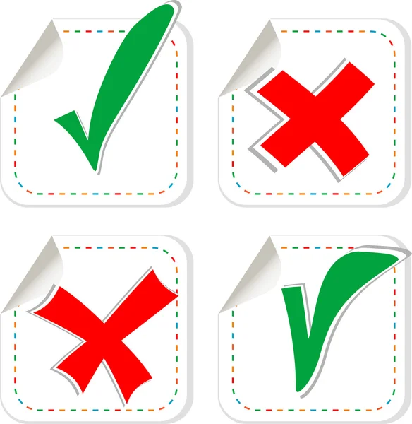 Stickers set - check marks — Stock Photo, Image