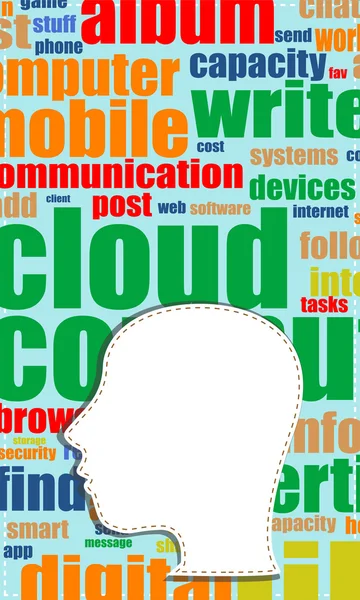 Wort Cloud Business-Konzept außerhalb der Kopfform, Karriere — Stockfoto