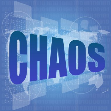 güvenlik kavramı: Kaos kelime dijital ekranda