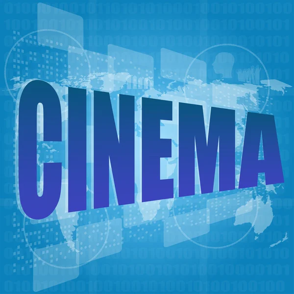 Concepto digital: palabra de cine en pantalla digital —  Fotos de Stock
