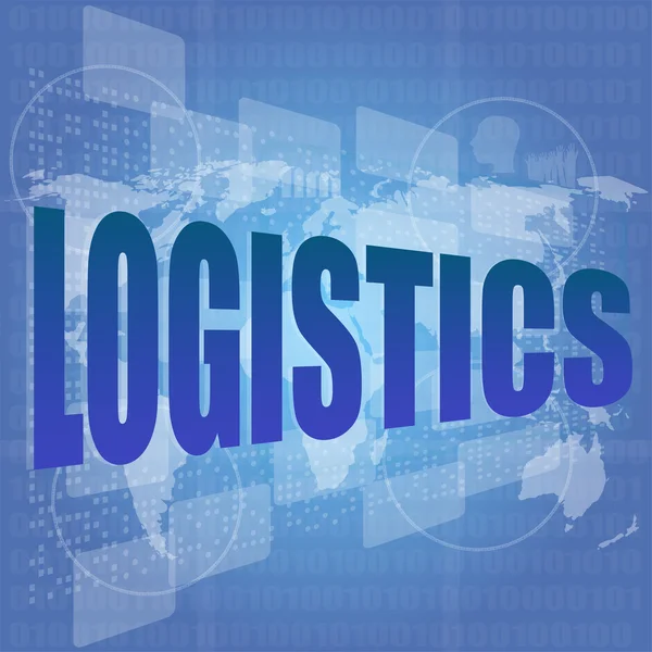 Business concept: logistics word on digital screen — Stock Photo, Image