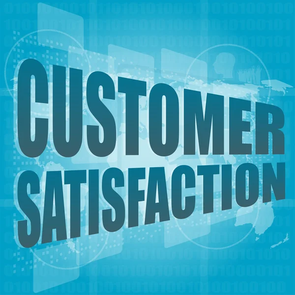 Marketing concept: words customer satisfaction on digital screen — Stock Photo, Image