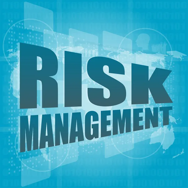 Έννοια διαχείρισης: λέξεις Διαχείριση κινδύνου στην ψηφιακή οθόνη — Φωτογραφία Αρχείου
