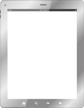 Beyaz arkaplanda beyaz tablet