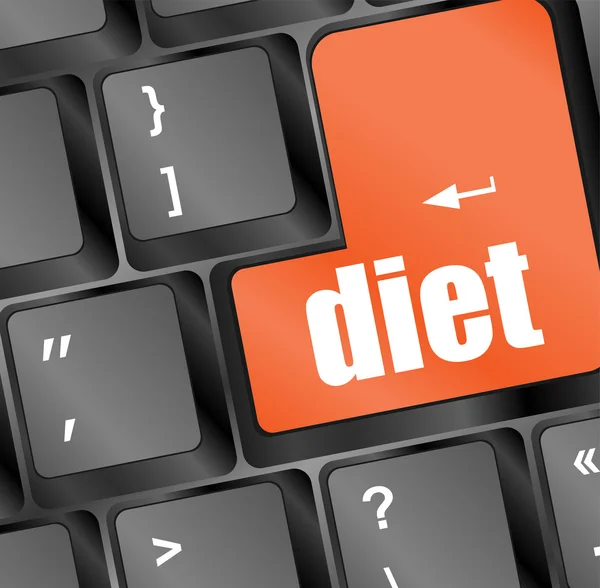 Hälsa diet knapp på datorn tangentbord — Stockfoto