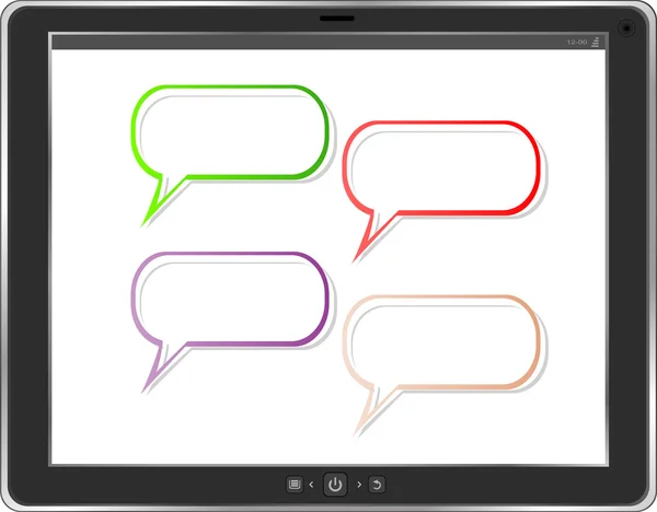 Palabra vacía burbuja en la pantalla de la tableta PC. concepto de negocio — Foto de Stock