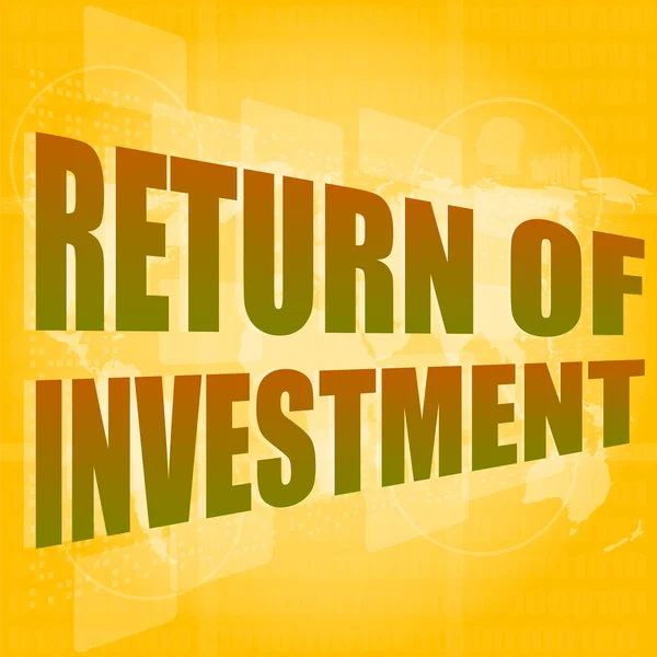 Business concept: words return of investment on digital background — Stock Photo, Image