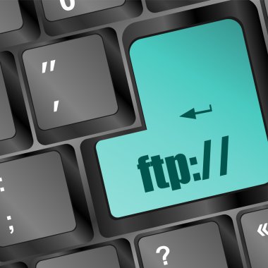 Ftp tuşlu bilgisayar klavyesi, teknoloji arkaplanı