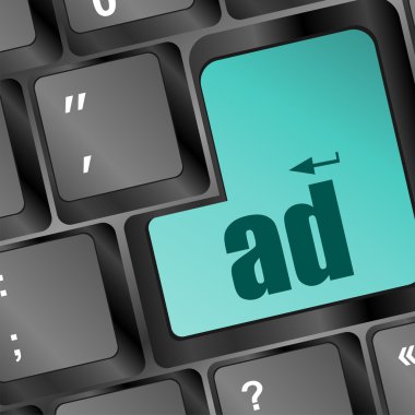 bilgisayar klavye üzerinde reklam kelime ile çevrimiçi topluluklar kavramı.