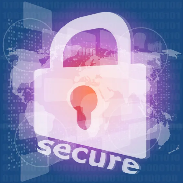 Security concept: Lock on digital screen — Stock Photo, Image