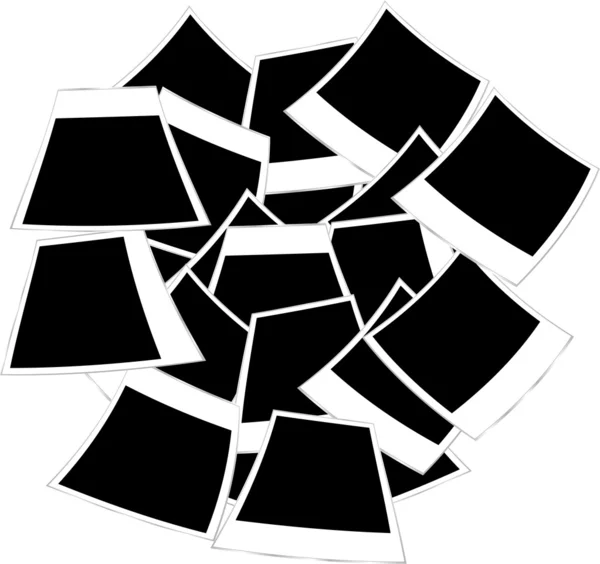 Molduras de fotos polaroid conjunto isolado no fundo preto — Fotografia de Stock
