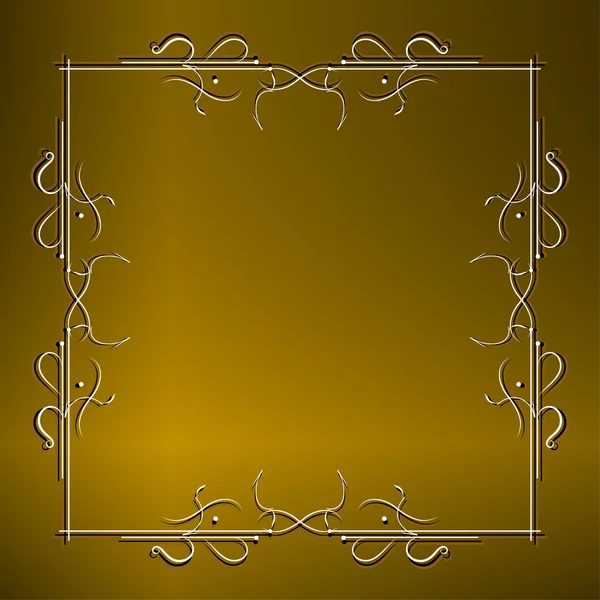Placa vintage ouro ornamentado pendurado em correntes contra uma parede de pedra — Fotografia de Stock