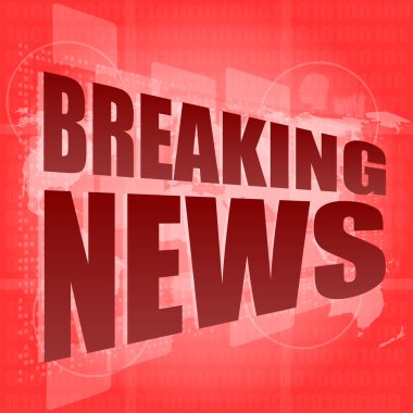 Haberler ve basın kavramı: breaking news dijital ekranda kelimeler