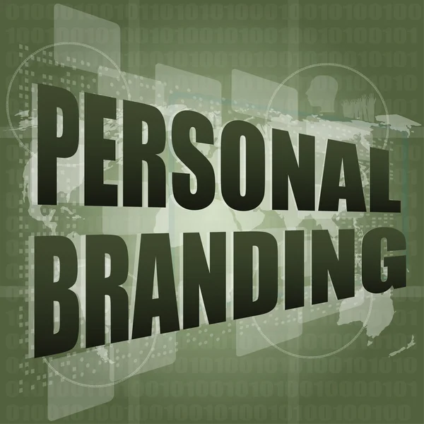 Marketingový koncept: slova osobní značky na digitální dotykové obrazovce — Stock fotografie