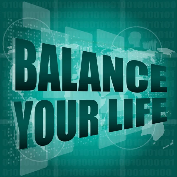 Life style concept: words balance you life on digital screen — Stock Photo, Image