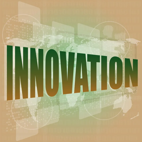Бизнес-концепция: слово инновации на цифровом сенсорном экране — стоковое фото