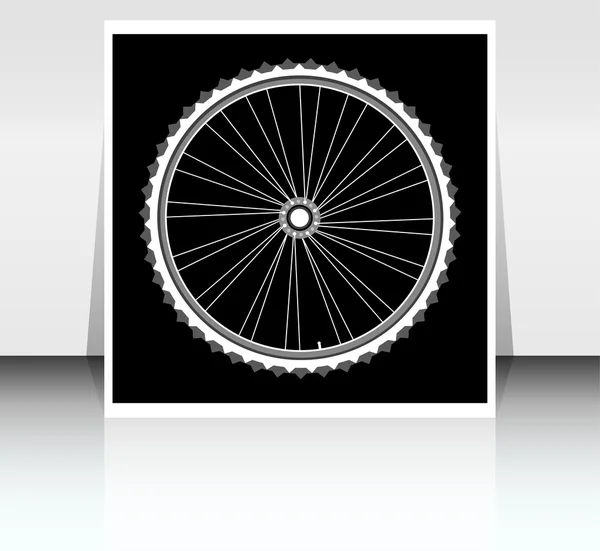 Roue de vélo silhouette noire — Photo