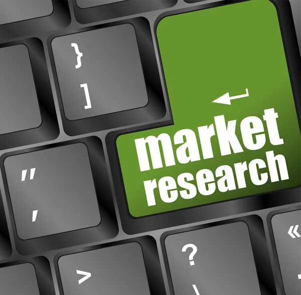 Market research word button on keyboard with soft focus — Stock Photo, Image