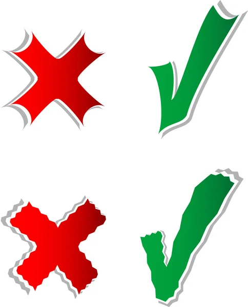 Check mark stickers set — Stock Photo, Image