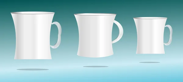 Cupă albă set pe fundal abstract 3d — Fotografie, imagine de stoc