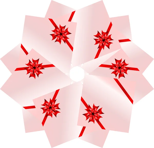 Een verzameling rood linten op geschenkdozen. naadloze patroon — Stockfoto
