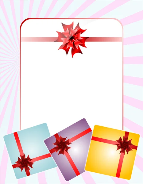 Gift box with bow and sun ray light — Stock Photo, Image